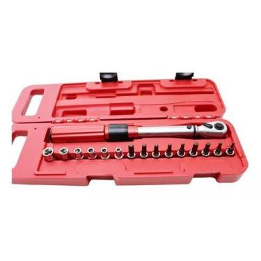 Imagem de Kit Torquímetro De Estalo 1/4" Com 16pçs Torque 5 A 25nm - YANGUÍ