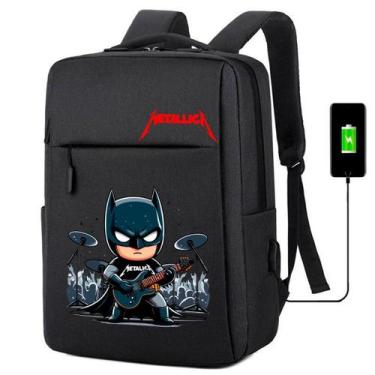 Imagem de Mochila USB Escolar Estampa Infantil Batman Notebooks, Trabalho Escola