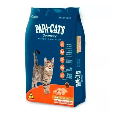 Imagem de Ração para Gatos Castrados Papa Cats Gourmet Frango e Arroz 1kg