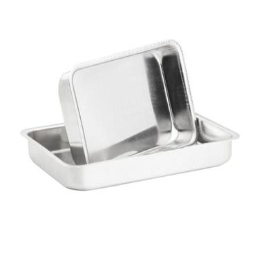 Imagem de ASSADEIRA RETANGULAR ALTA Nº1 em Aluminio -  1200ML - 1 uniddade - Lid