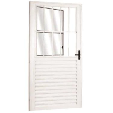 Imagem de Porta Social Alumínio Branco 2.10 X 0.80 Linha 25 - DC, Esquerda