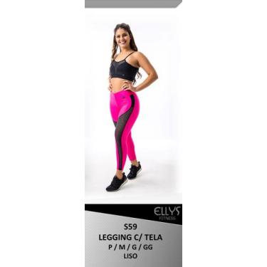 Imagem de Calça legging fitness femina com tela - Ellys Fitness, AzulMarinho, P
