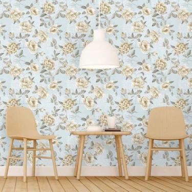 Imagem de Papel de Parede Vintage white roses - QCola, 0,60 x 2,50 metros