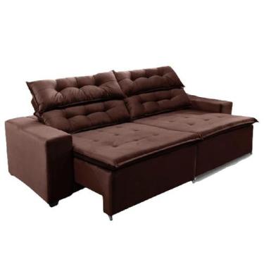 Imagem de Sofá Concept 3,00 metros Retrátil e recinável com Mola Suede Light Mar