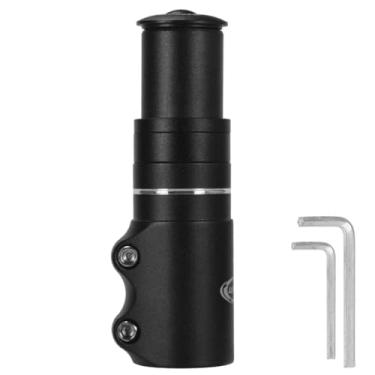 Imagem de CYSKY Suporte de haste de bicicleta 28,6 mm extensor de haste de garfo de bicicleta de liga de alumínio ajustável adaptador de elevação de guidão para mountain bike, bicicleta de estrada, MTB, BMX, Fixie (3 cm preto)