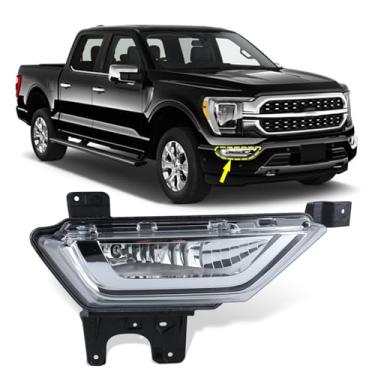 Imagem de KAMDKI Luz de neblina de halogêneo do lado direito do passageiro compatível com Ford F150 2021 2022 2023 para-choque dianteiro com lâmpadas montagem de lâmpada de direção RH FO2593258 19628900
