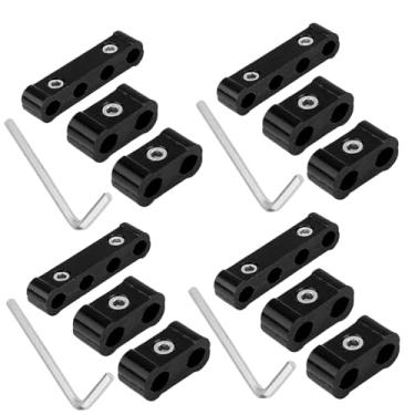 Imagem de Conjunto de 12 peças de separador e suporte de velas de ignição para clipes de suporte de fio de vela de ignição de 8 mm, 9 mm, 10 mm, mantenha seus fios organizados e protegidos! (preto)