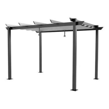 Imagem de Pergolado Alumínio Cinza - Cobertura Retrátil - 2,5x4x2,8m - Naterial