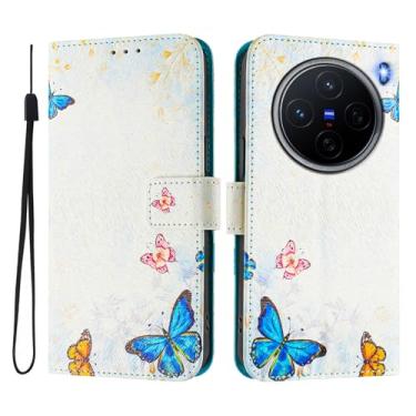 Imagem de Capa carteira para vivo X200 Pro, 3 compartimentos para cartão, 1 compartimento para dinheiro, capa flip de couro PU com padrão fofo, capa com fivela magnética à prova de choque, compatível com sem