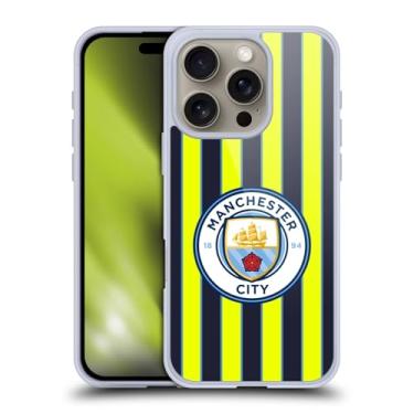 Imagem de Head Case Designs Kit de crachá oficialmente licenciado pelo Manchester City Man City FC Away 2024/25 Capa de gel macio compatível com Apple iPhone 16 Pro