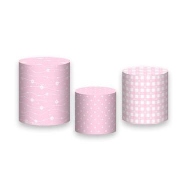 Imagem de Trio de Capas de Cilindro - Margaridas Delicadas Rosa 070 - Via Cores