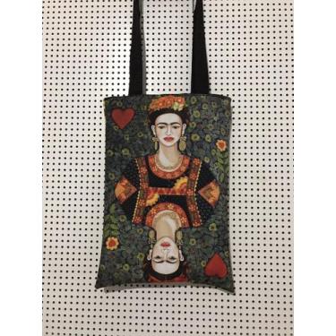 Imagem de Bolsa sacola criativa Frida Mexican art estilo ecobag com duas imagens