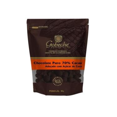 Imagem de Gotas Chocolate Puro 70% Cacau Gobeche - Adoçado com Açúcar de Coco - 