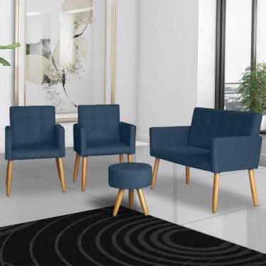 Imagem de Kit Namoradeira com Poltrona para Sala de Espera Recepção ambiente peq