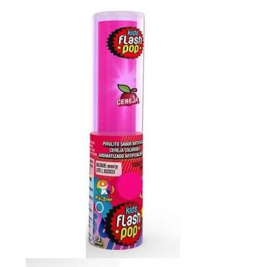 Imagem de Pirulito Com Lanterna Kids Flash Pop - Kids Zone, Cereja