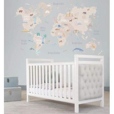 Imagem de Adesivo de Parede Infantil Mapa Mundi - Primeiro Quarto