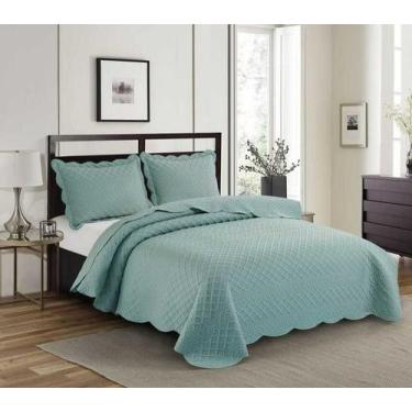 Imagem de Cobre Leito Colcha Casal Queen Orla Camesa c Porta Travesseiro 2,40m x