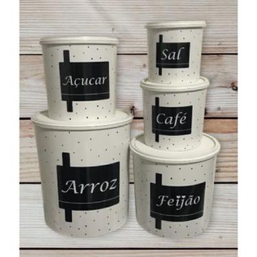 Imagem de Jogo mantimentos/vasilhas 5 pçs plástico linha OFF - Rdr, Off nome, 2k