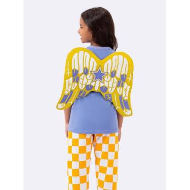 Imagem de Pijama Manga Curta Infantil com Calça Super Heroína com Asas - Veggi, 