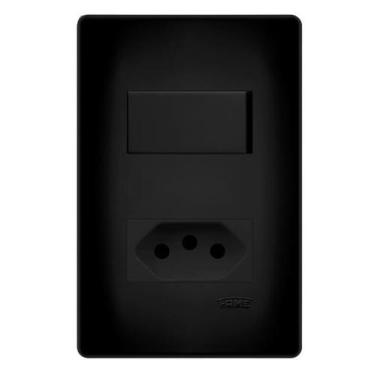 Imagem de Interruptor Paralelo 16A + Tomada 20A Placa4X2 Habitat Black - Fame