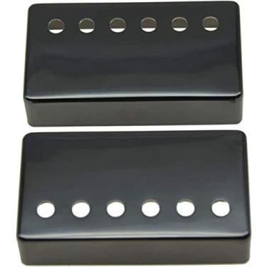Imagem de Dopro Conjunto de 2 capas de captador de guitarra Humbucker de metal de latão para captador Humbucker 50 mm/52 mm espaçamento de poste para Epiphone Les Paul Blacklack