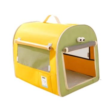 Imagem de Generic Cão portador de carro viagem filhote de cachorro portador zíper suave lado macio portátil canil pet caixa de viagem para gatos cães pequenos kitty, Amarelo E Verde