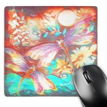 Imagem de 3dRose Mouse pad Pretty Dragonfly par água com flores (mp_116252_1)