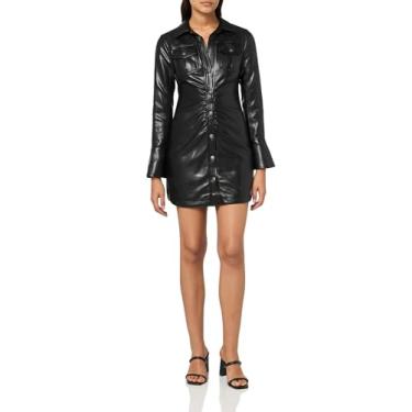 Imagem de Cinq à Sept Vestido feminino Alizee de couro vegano, Preto, 44