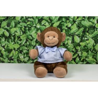 Imagem de PELUCIA SAFARI MACACO 18 CM, PARA DECORAÇÃO (Camiseta e gravata xadrez de azul)