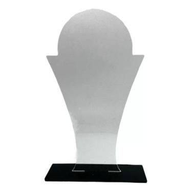Imagem de Kit 10 Troféu Acrilico Cristal 2mm 10x18cm C/base Preta 3mm - CNC Soro