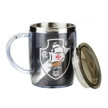 Imagem de Copo Caneca Térmica Cerveja com Tampa Presente Vasco 450ml  - M&P, Can