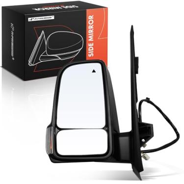 Imagem de A-Premium Espelho retrovisor elétrico do lado do motorista - compatível com Mercedes-Benz Sprinter 1500 2500 3500 2019-2022 - Espelho retrovisor externo preto dobrável elétrico aquecido com sinal de