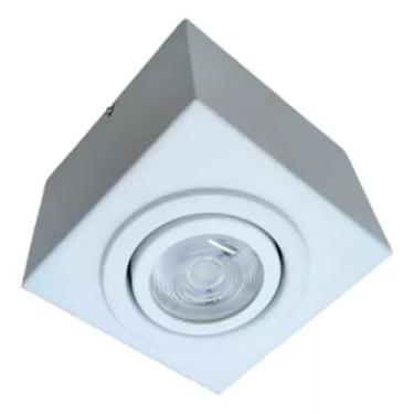 Imagem de Plafon Box Quadrado Branco Led Par20 Com Lâmpada 3000k