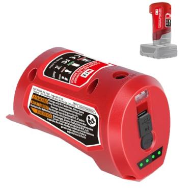 Imagem de UNIKI Carregador De Bateria Com Fonte De Alimentação Usb M-12 Com Porta Tipo C E Tomada Dc 12 V De Substituição Para Adaptador De Bateria Milwaukee M-12 12 V Milwaukee Heated Jacket 49-24-2310 48-59
