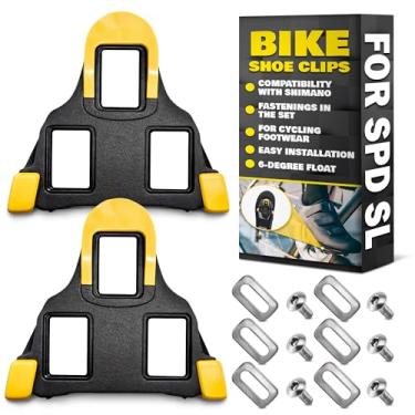 Imagem de Baidell Conjunto de travas e capas de bicicleta flutuante de 6 graus compatível com pedais de bicicleta Shimano – conjunto de travas de bicicleta SH11