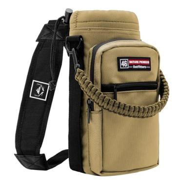 Imagem de NATURE PIONEOR Suporte para garrafa de água com alça ajustável – bolsa isolada com alça de paracord e 2 bolsos de armazenamento para 18/24/25/26/32/36/40/1,304 g, caminhadas, acampamento, academia
