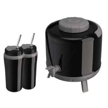 Imagem de Kit Tereré Botijão 5 Litros com 2 Copos Cuia/Bomba inox 650ml Unitermi