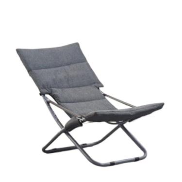 Imagem de XINCHANG Poltrona dobrável ajustável com tecido de alta densidade - perfeita para casa, escritório e relaxamento ao ar livre (modelo de uso duplo de inverno e verão cinza escuro)