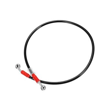Imagem de REPAIROCK 80 cm 80 cm comprimento 10 mm ID motocicleta linha de freio hidráulico tubo de mangueira de óleo 28° 0° cabo trançado de aço inoxidável para quadriciclo motocross bicicletas esportivas preto