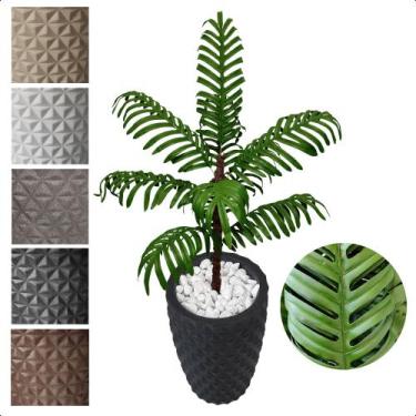 Imagem de Palmeira Areca Bambu Planta Artificial Com Vaso Decorativo - Flor de M