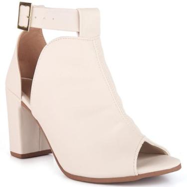 Imagem de Sandália Feminina Moda Casual Ankle Boots Fechada Salto Alto Grosso 7,