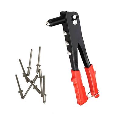 Imagem de Alicate Rebitador Rebitadeira Manual 4 Bicos e 40 Rebites