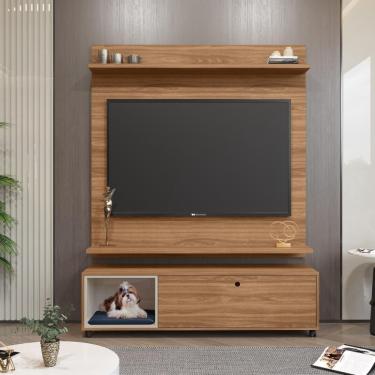 Imagem de Painel com Rack para TV de até 50 Polegadas dj Móveis Nevada Pet Nature