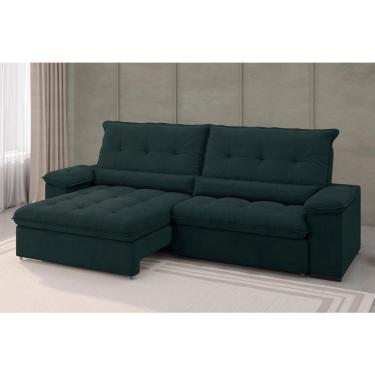 Imagem de Sofá Alion Retrátil/Reclinável 4 Lugares Suede Petróleo 2,15m - XFlex Sofás