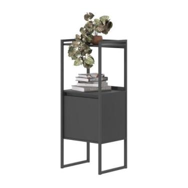 Imagem de Estante 2 Prateleiras Azias Preto Onix - CasaH