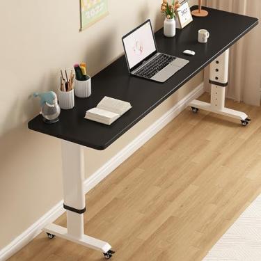 Imagem de Mesa de cama, mesa sobreposta com rodas de 360°, mesa móvel, mesa sobre a cama com perna de metal resistente, mesa de computador de jantar, para sala de estar, quarto, hospital