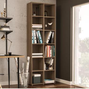 Imagem de Estante Multifuncional Caracol 12 nichos Politorno, Castanho