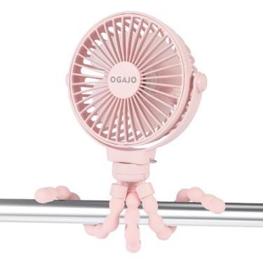 Imagem de Ventilador portátil para carrinho de bebê, ventiladores USB recarregáveis, com bateria de 3 velocidades de 5200 mAh, assento de carro pequeno, mini ventilador portátil com clipe para carrinho de bebê
