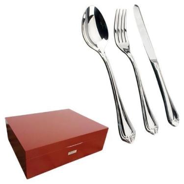 Imagem de Faqueiro Victorian 130 Peças Aço Inox 18/10 3MM Com Estojo Fracalanza