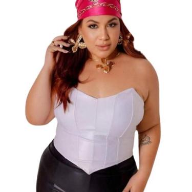 Imagem de Cropped Corset Plus Size sem alça Com Bojo Ponta De Bico Sexy - DMB MO